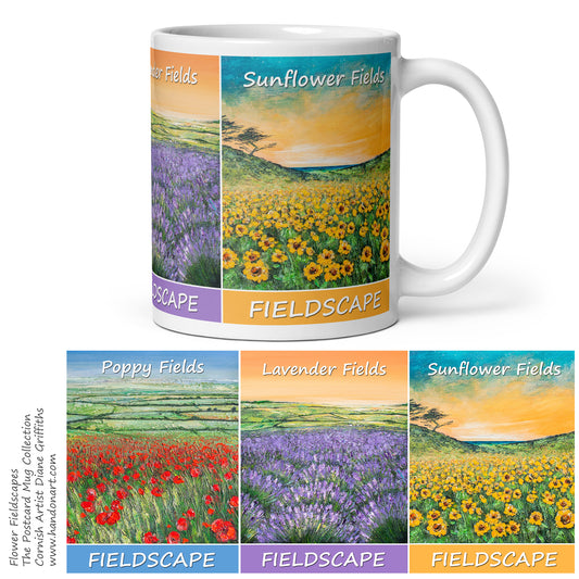Flower Fieldscape Postcard Mug