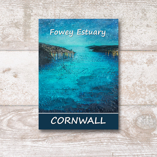 Fowey Evening Estuary Postcard