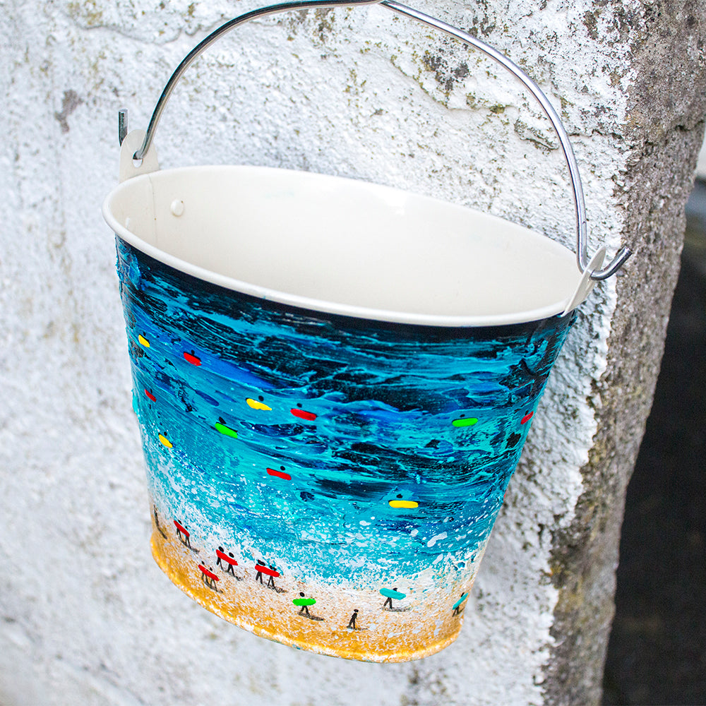 Hand Painted Hanging Bucket 01