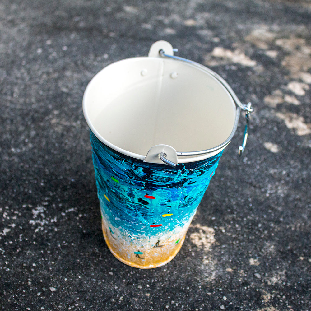 Hand Painted Hanging Bucket 01