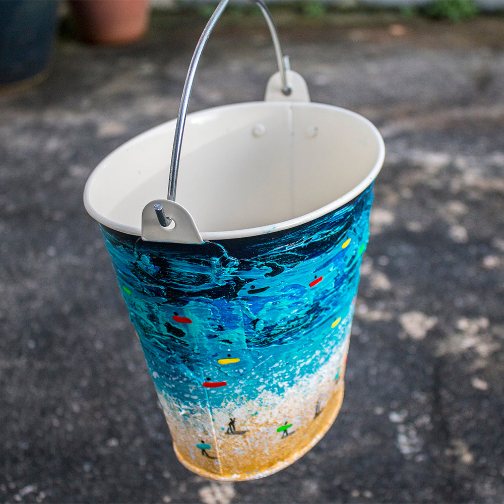 Hand Painted Hanging Bucket 01