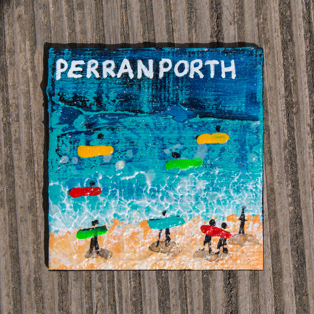 Hand Painted Fridge Magnet - Perranporth