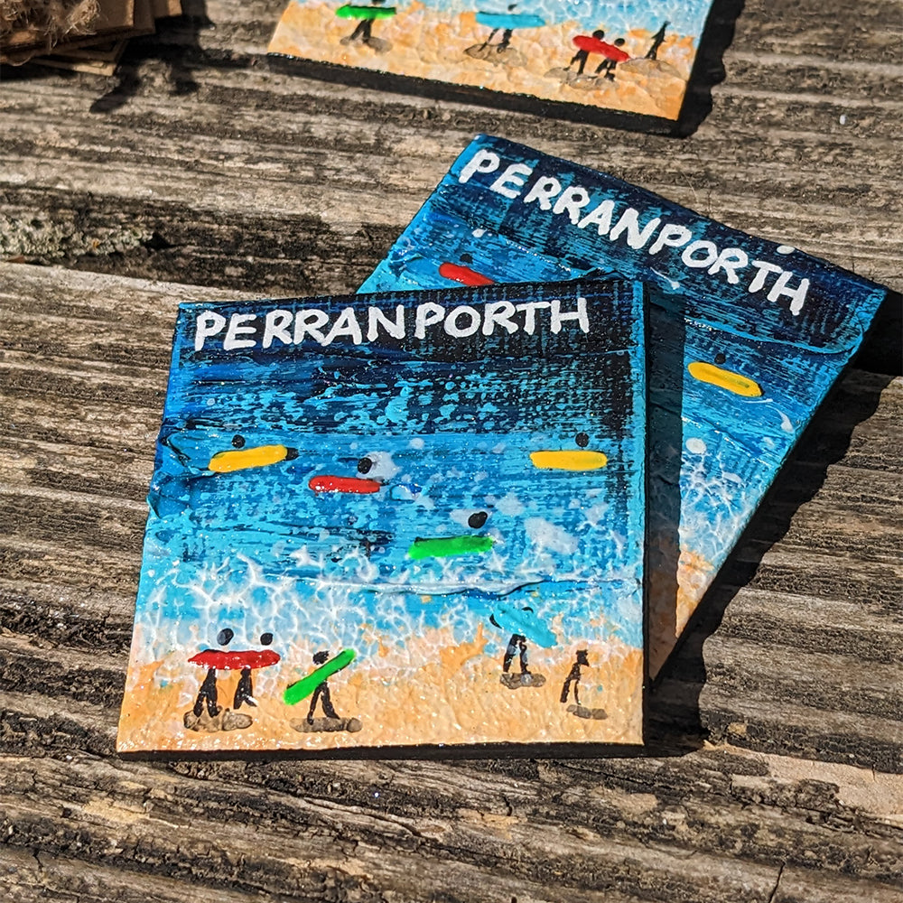 Hand Painted Fridge Magnet - Perranporth