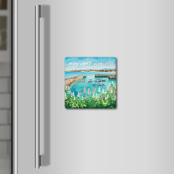 Newquay Harbour Flowers Magnet