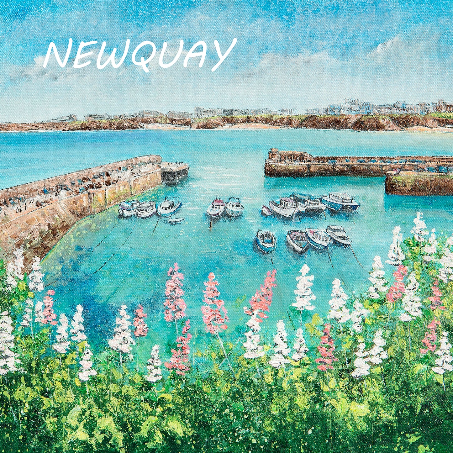 Newquay Harbour Flowers Magnet