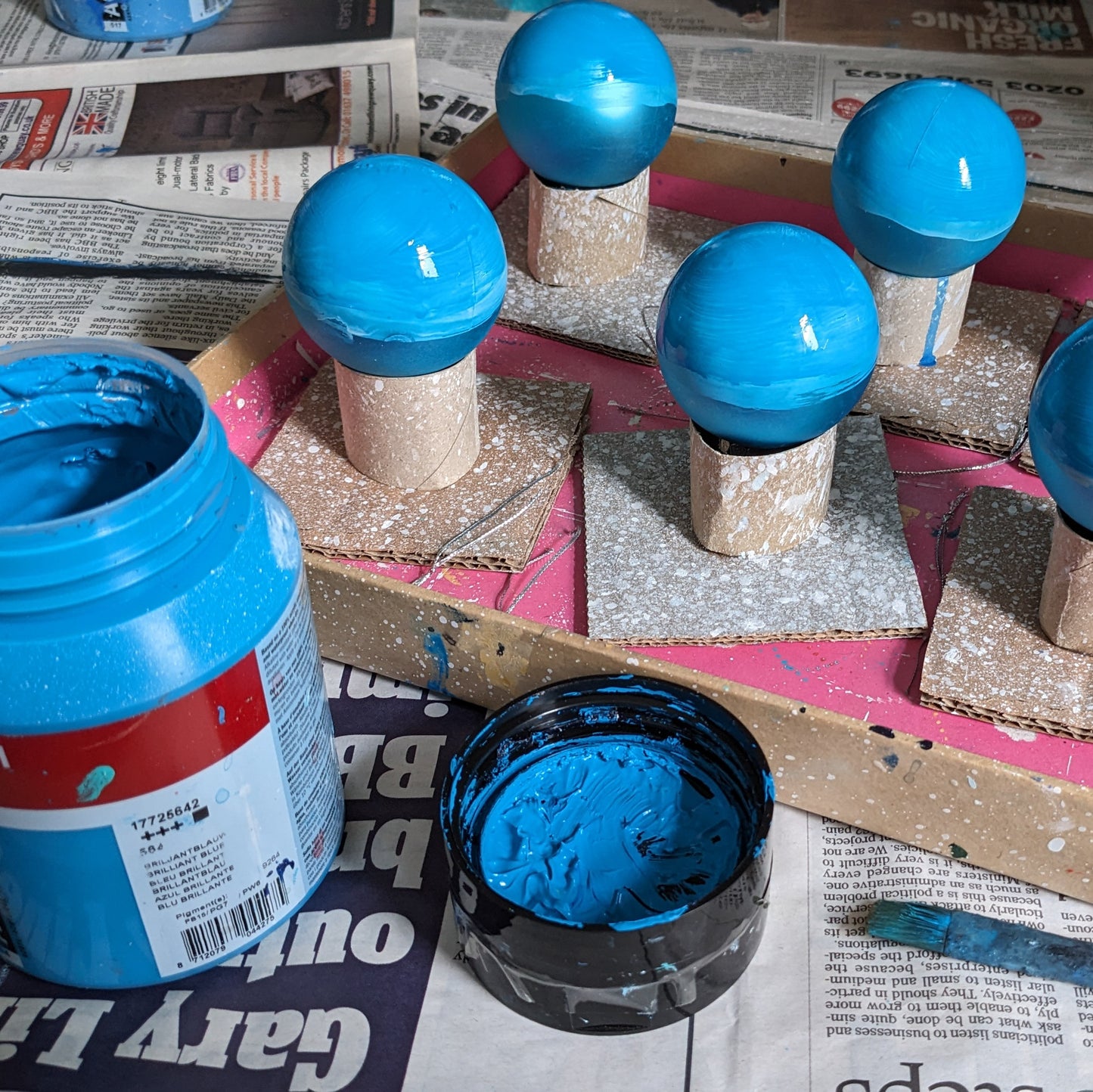 Hand Painted Bauble - Surfer - Blue - Customise Text