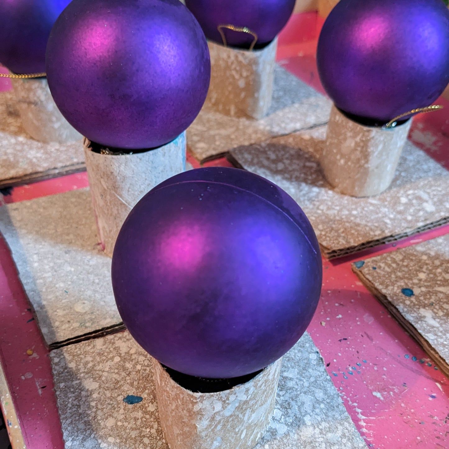 Hand Painted Bauble - Surfer - Purple - Customise Text