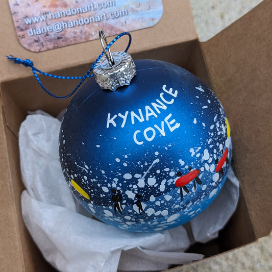 Hand Painted Bauble - Kynance Cove - Choose Colour