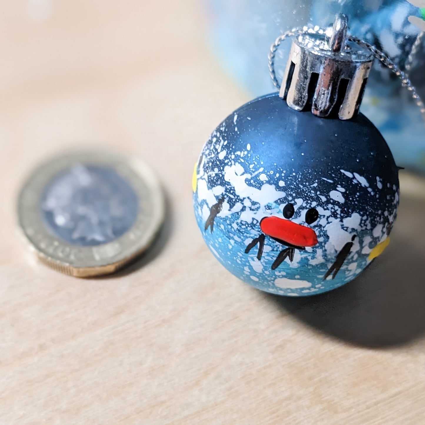 Hand Painted Bauble Extra Small - Dark Blue
