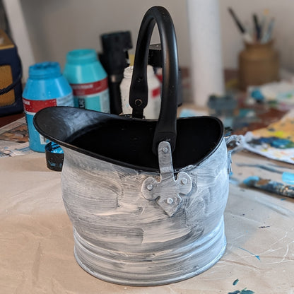 Hand Painted Vintage Helmet Coal Bucket - Coming Soon