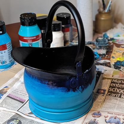 Hand Painted Vintage Helmet Coal Bucket - Coming Soon