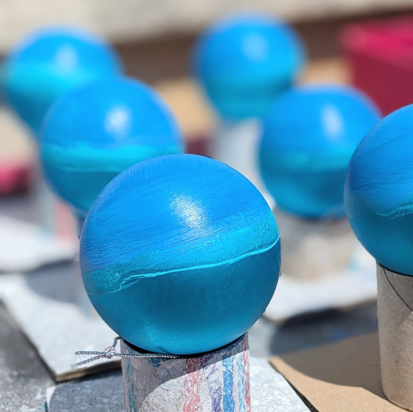 Hand Painted Bauble - Surfer - Blue - Customise Text