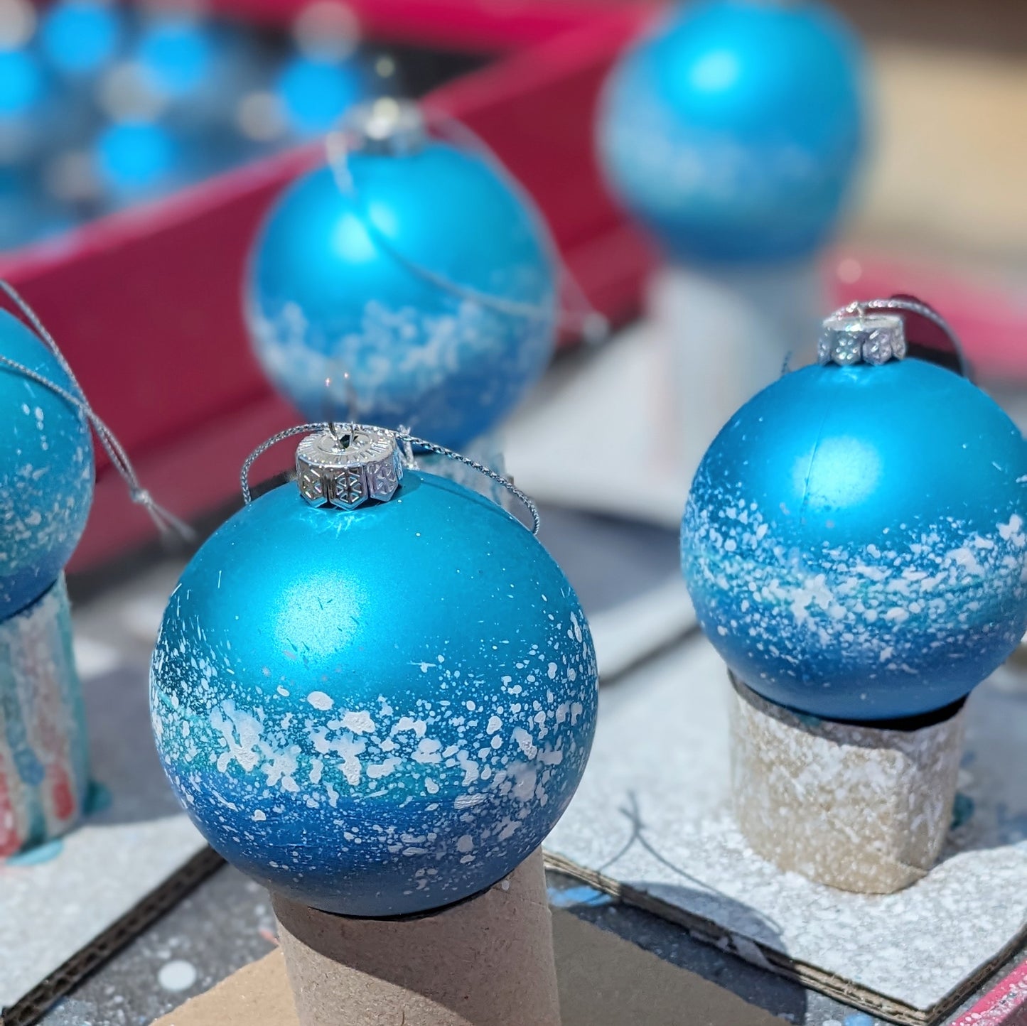 Hand Painted Bauble - Surfer - Blue - Customise Text