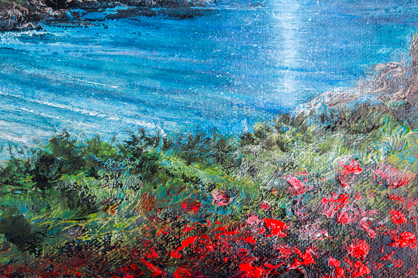 Polly Joke Poppies in Moonlight Original Art