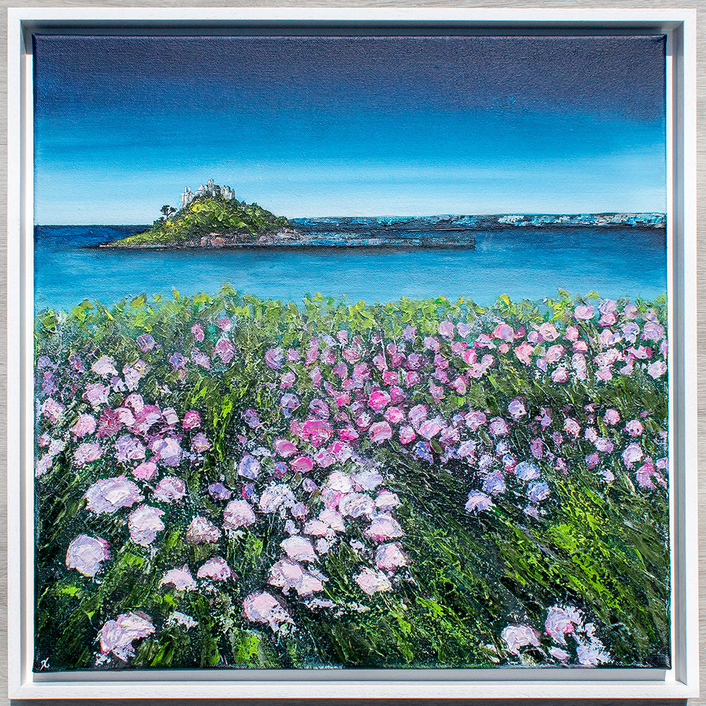 Sea Thrift through to St Michael's Mount Original Art
