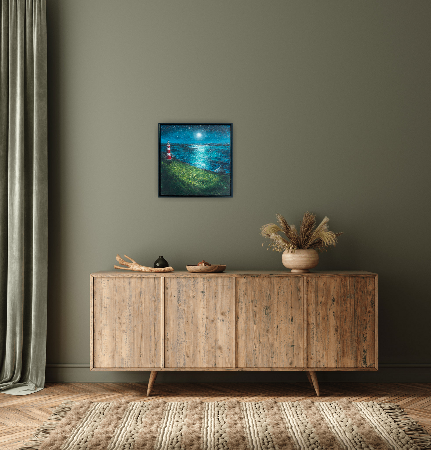 Moonlit Plymouth Hoe Original Art