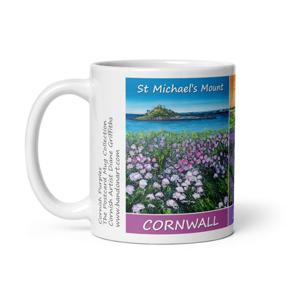 Cornish Purples Postcard Mug