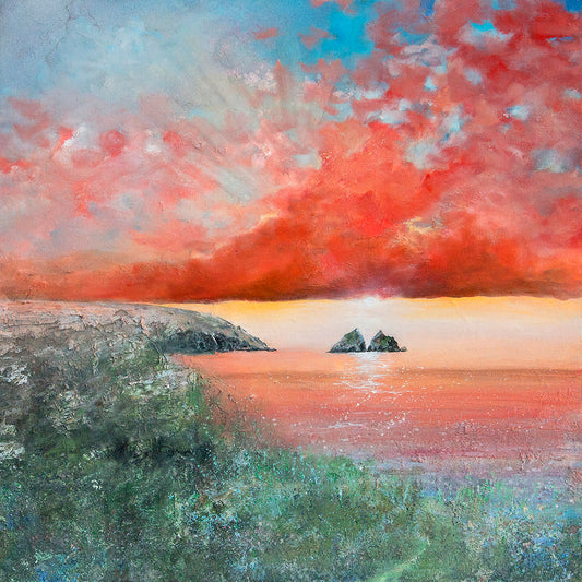 Holywell Bay Sunset Art Print