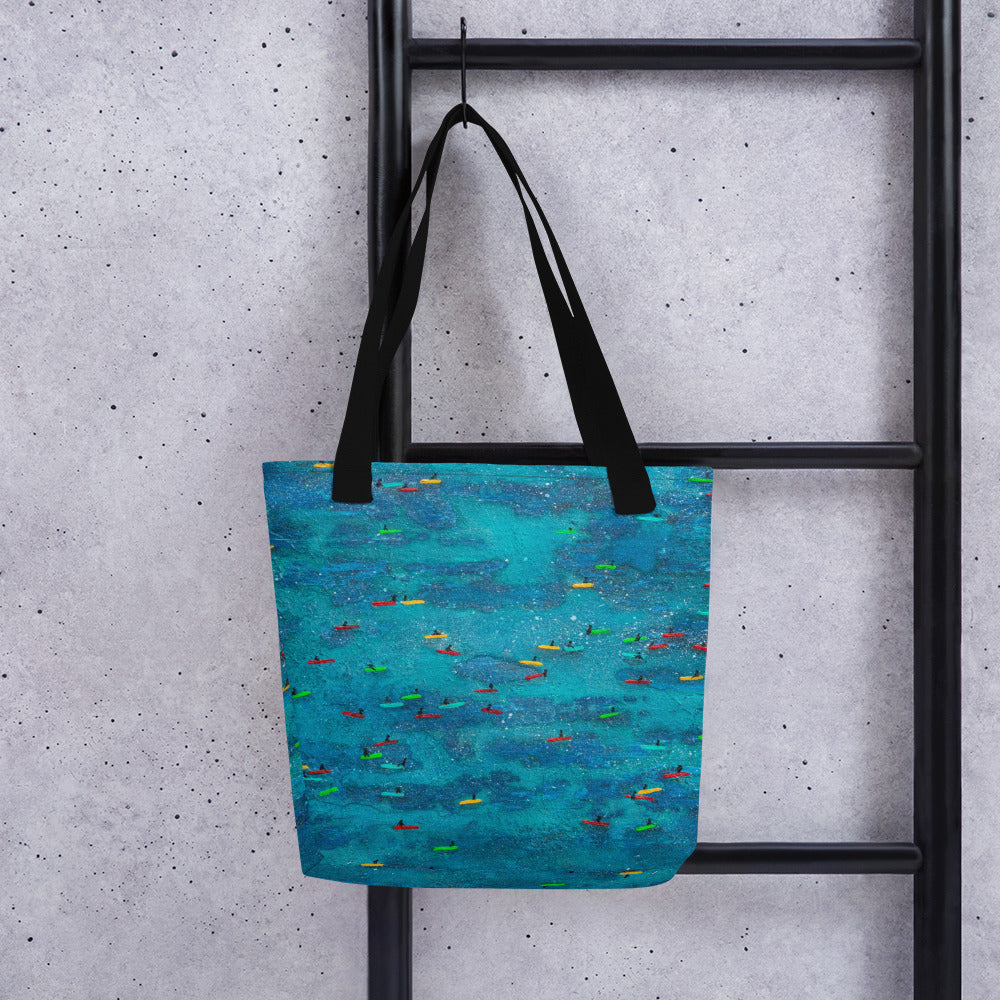 Waiting for Waves Tote Bag