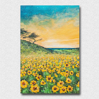 Sunflower Fields Tea Towel