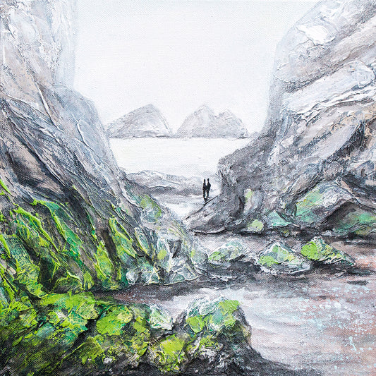 Glimpse Through to Gull Rocks Art Print (Holywell Bay)