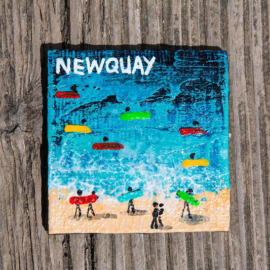 Hand Painted Fridge Magnet - Newquay