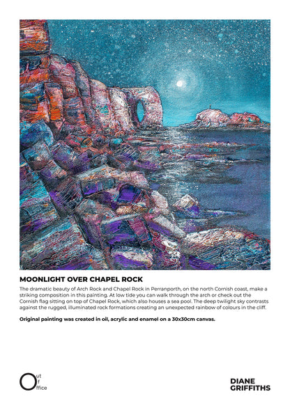 Moonlight Over Chapel Rock Perranporth Original Art
