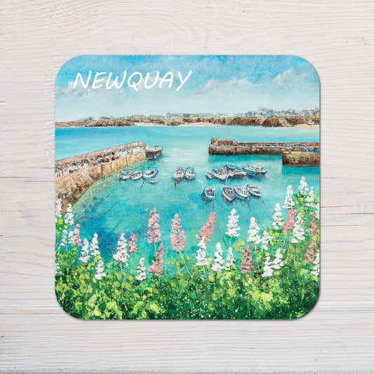 Newquay Harbour Flowers Coaster