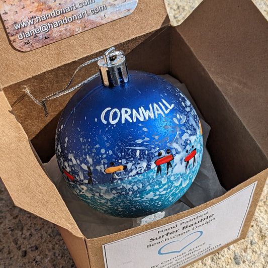 Hand Painted Bauble - Blue