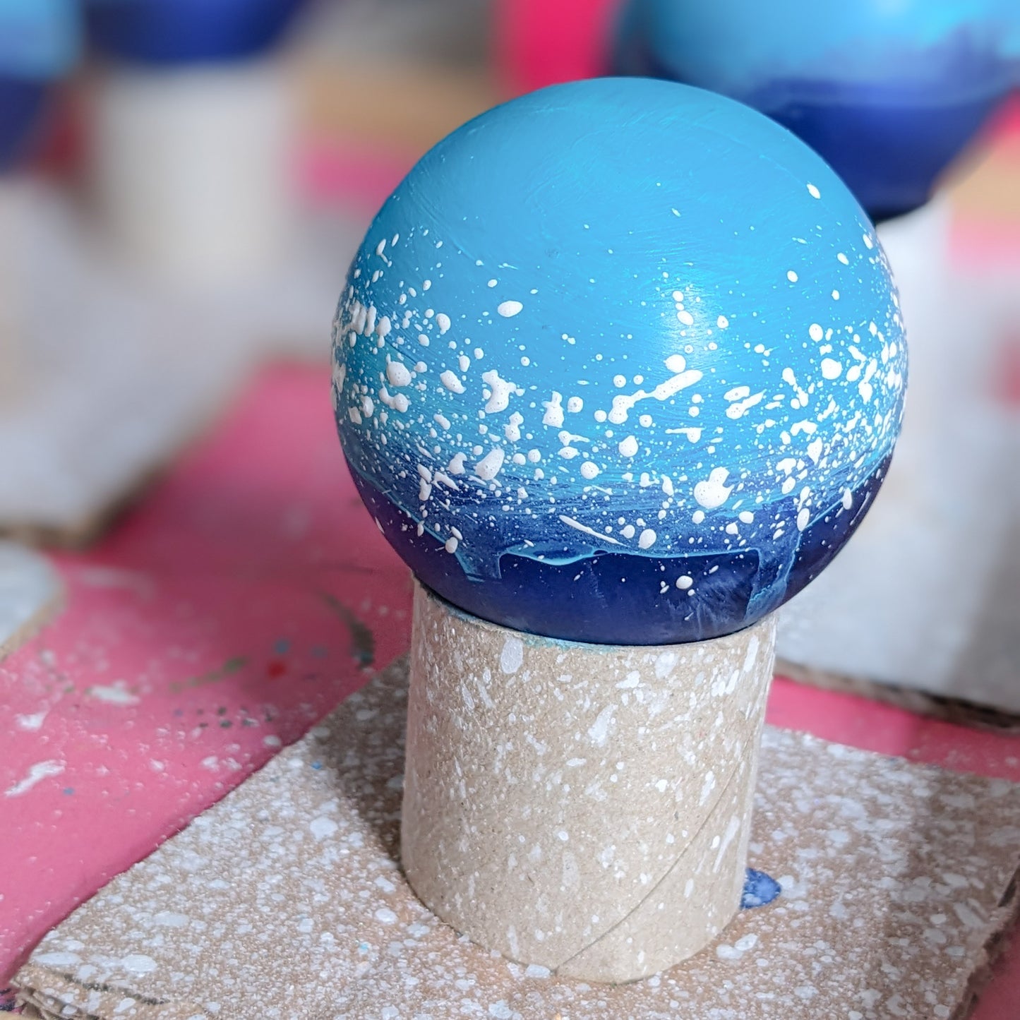 Hand Painted Bauble - Surfer - Dark Blue - Customise Text