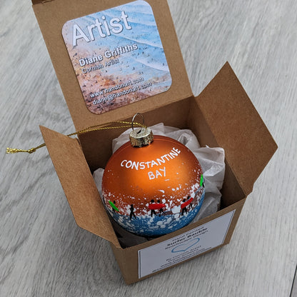 Hand Painted Bauble - Constantine Bay - Choose Colour