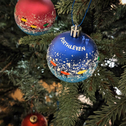 Hand Painted Bauble - Surfer - Dark Blue - Customise Text