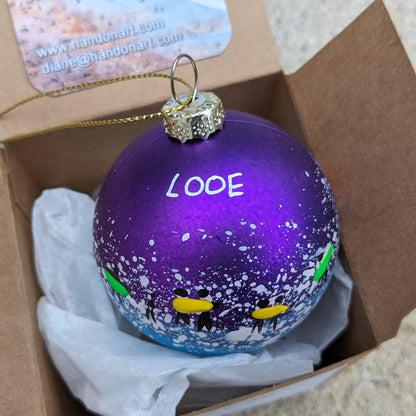 Hand Painted Bauble - Looe - Choose Colour