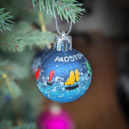 Hand Painted Bauble Small Boats - Padstow