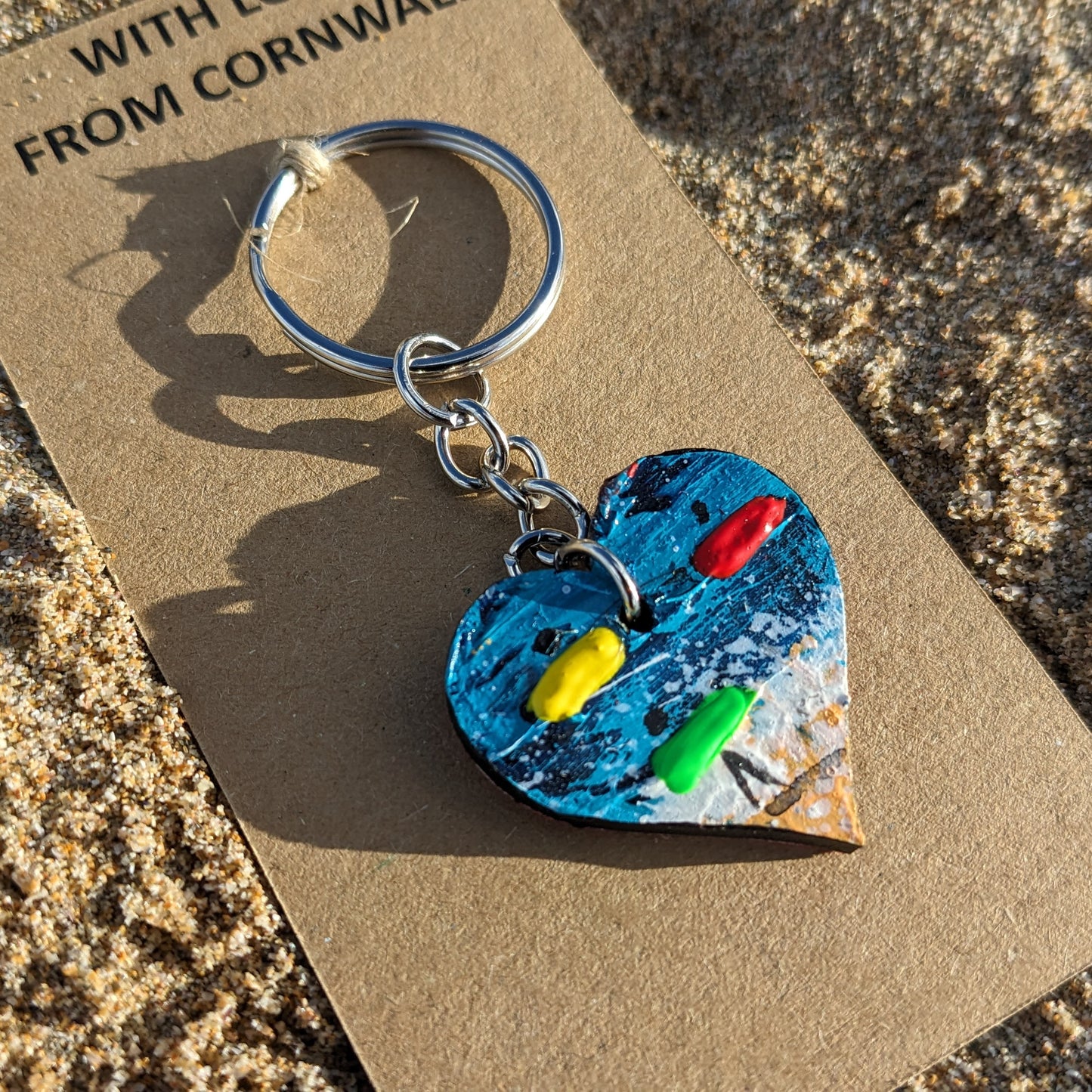 Hand Painted Heart Keyring