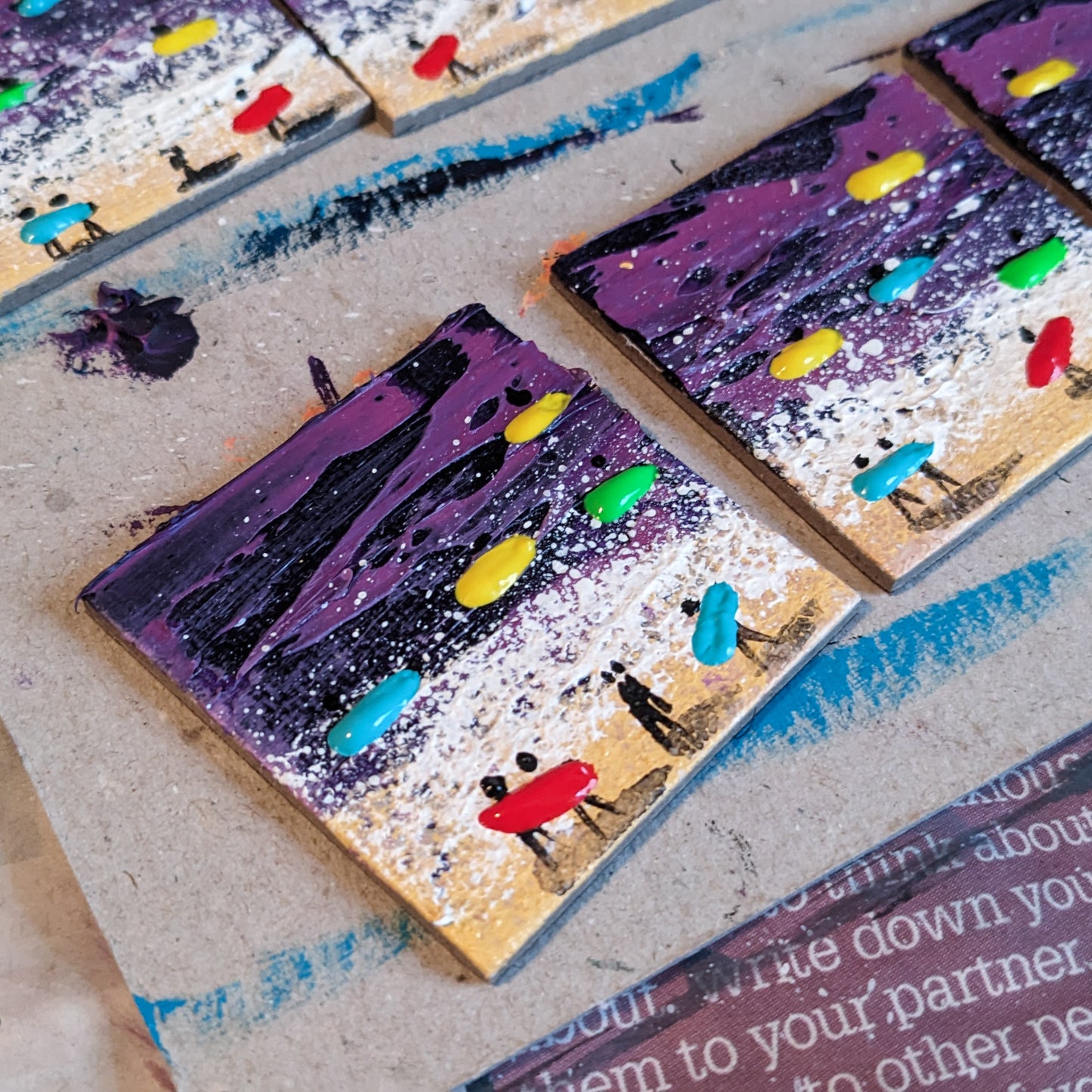 Hand Painted Fridge Magnet - Surfers Purple - Customise Text