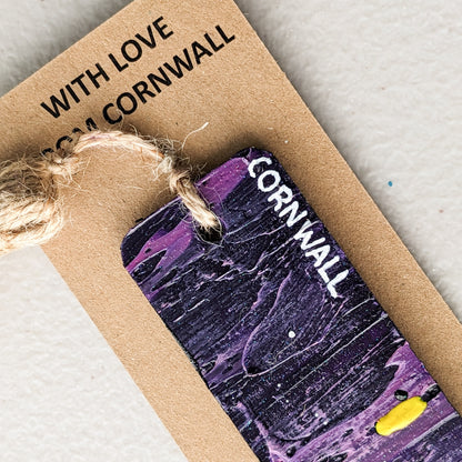 Hand Painted Bookmark - Surfers Purple - Customise Text