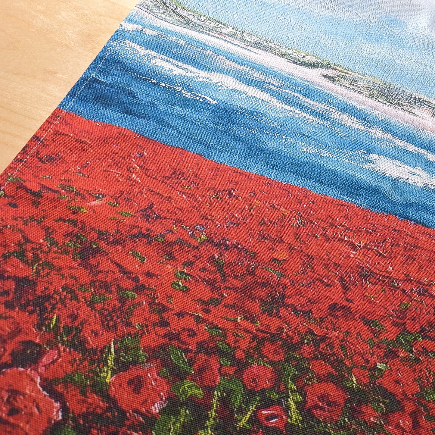 Poppy Fields looking towards Crantock Tea Towel