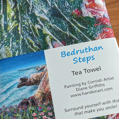 Peace at Bedruthan Steps Tea Towel