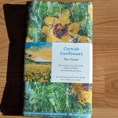 Sunflower Fields Tea Towel
