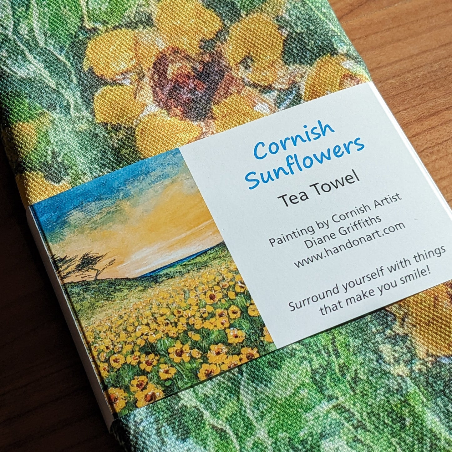 Sunflower Fields Tea Towel
