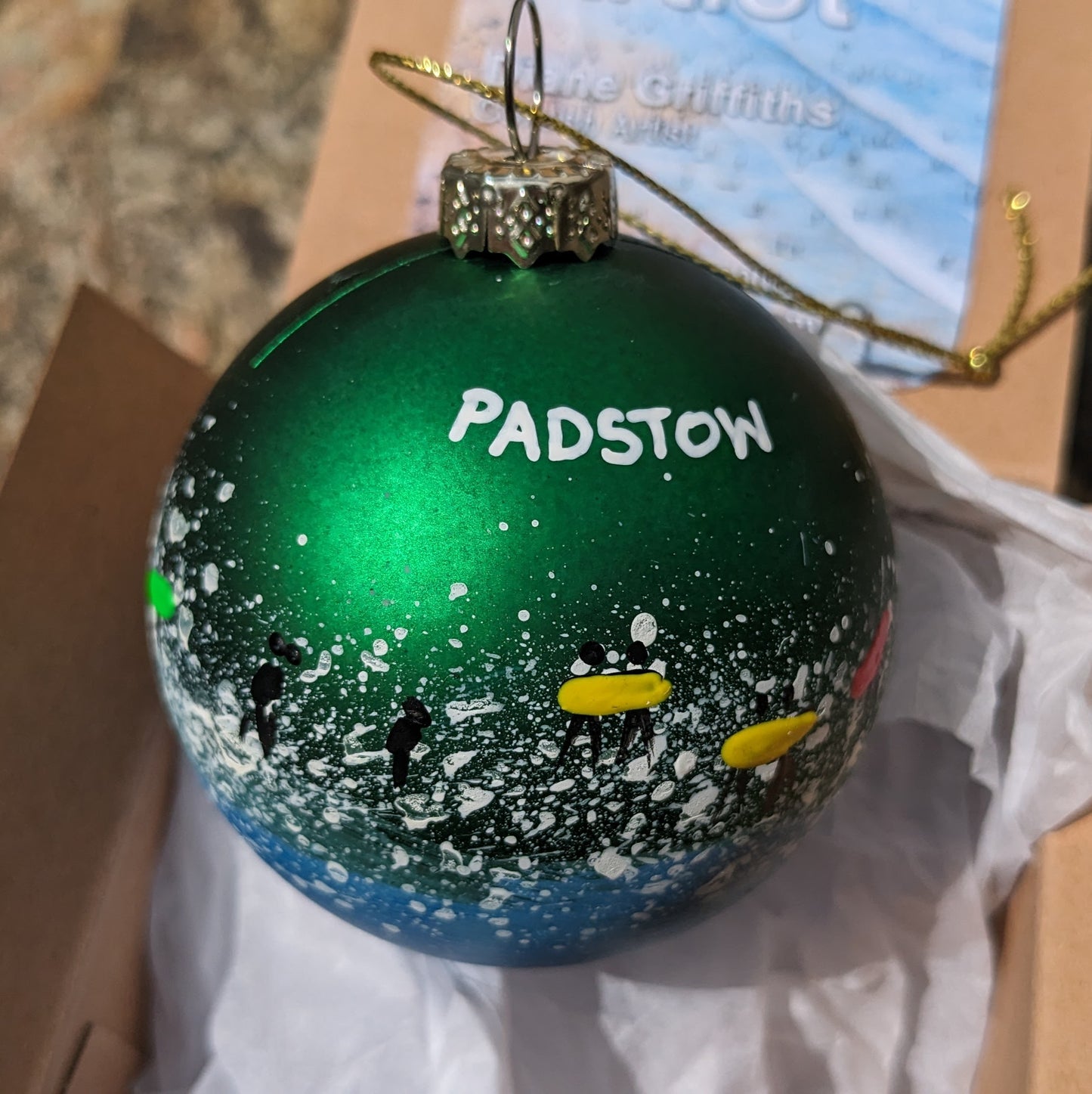 Hand Painted Bauble - Padstow - Choose Colour