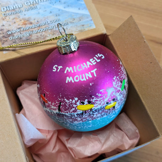 Hand Painted Bauble - St Michael's Mount - Choose Colour
