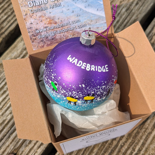 Hand Painted Bauble - Wadebridge - Choose Colour