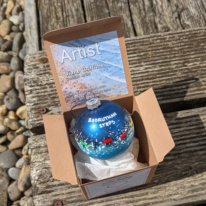 Hand Painted Bauble - Bedruthan Steps - Choose Colour