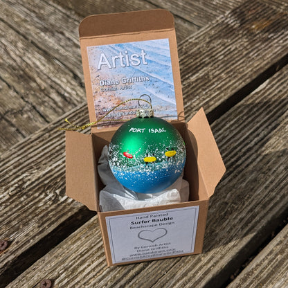 Hand Painted Bauble - Port Isaac - Choose Colour