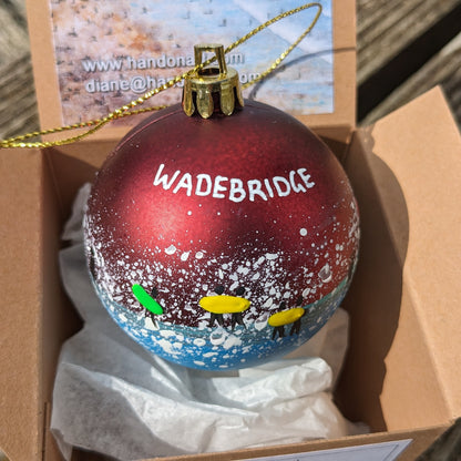 Hand Painted Bauble - Wadebridge - Choose Colour