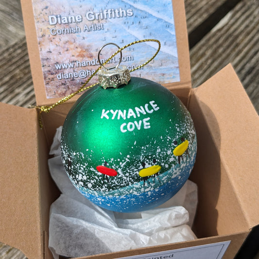Hand Painted Bauble - Kynance Cove - Choose Colour