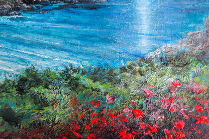 Polly Joke Poppies in Moonlight Original Art