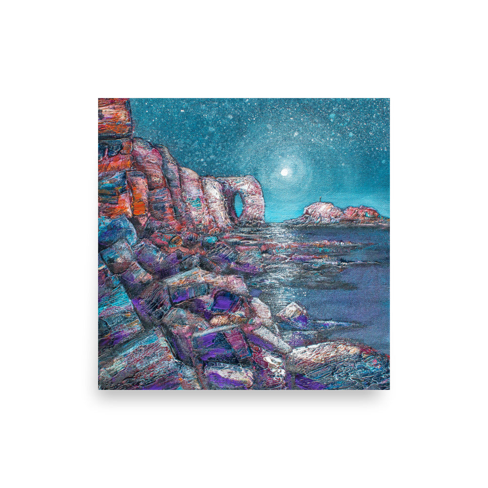 Moonlight Over Chapel Rock Perranporth Art Print